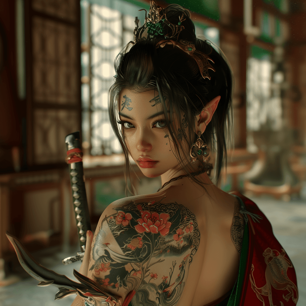 AI generated: Yakuza tattoo