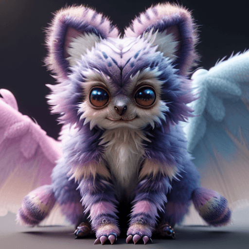 AI generated: high quality 3 d render hyperrealist very cute multipastel dotted fluffy tarantula cat hybrid with d...