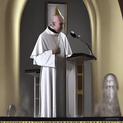 AI generated: alien pope