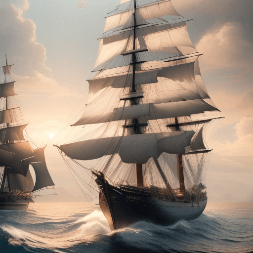 AI generated: Photo of a ultra realistic sailing ship, dramatic light, pale sunrise, cinematic lighting, battered,...