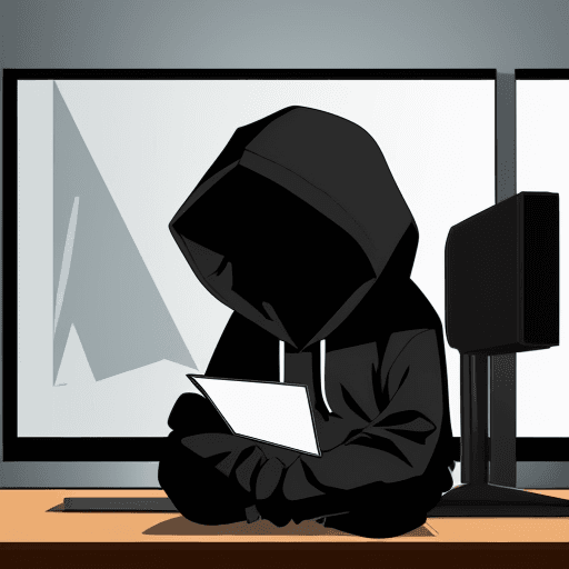 AI generated: Create character with hoodie , sitting on chair at desk in a dimly lit room, looking at pc screen, s...