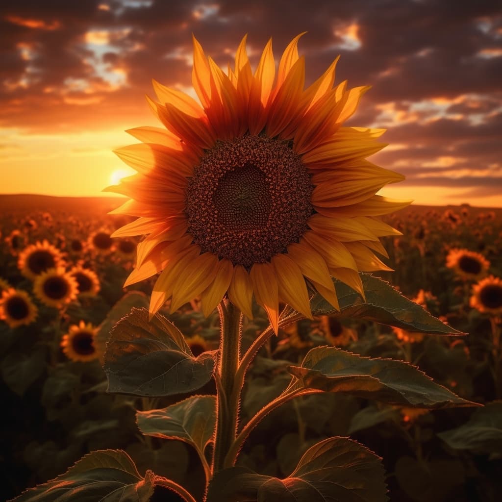 AI generated: Sunflower sunset