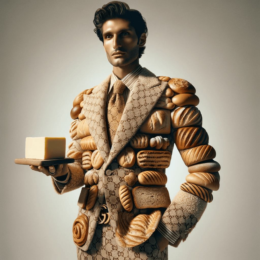 AI generated: Fashion Photography: A hyper-realistic, surreal portrait infused with the iconic Gucci essence. A ma...