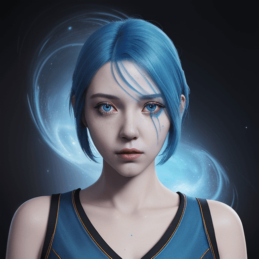 AI generated: a painting of a woman with blue hair, a character portrait by Chris LaBrooy, cgsociety, sots art, 2d...