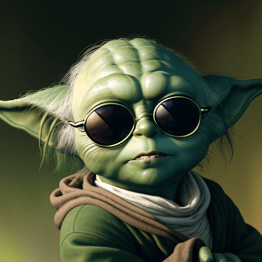 AI generated: yoda with sunglasses