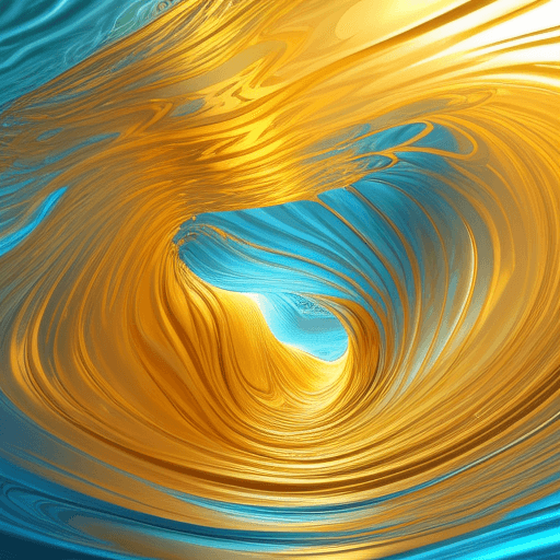AI generated: a golden fluidic abstract wave

