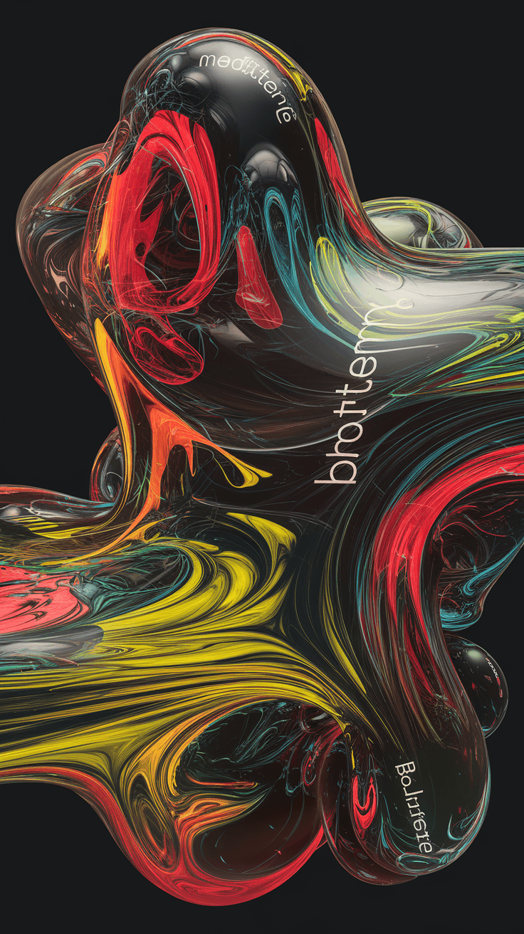 AI generated: 3 D render newly discovered lifeform freeform fractal droplets ferrofluids,”meditation” and “better”...