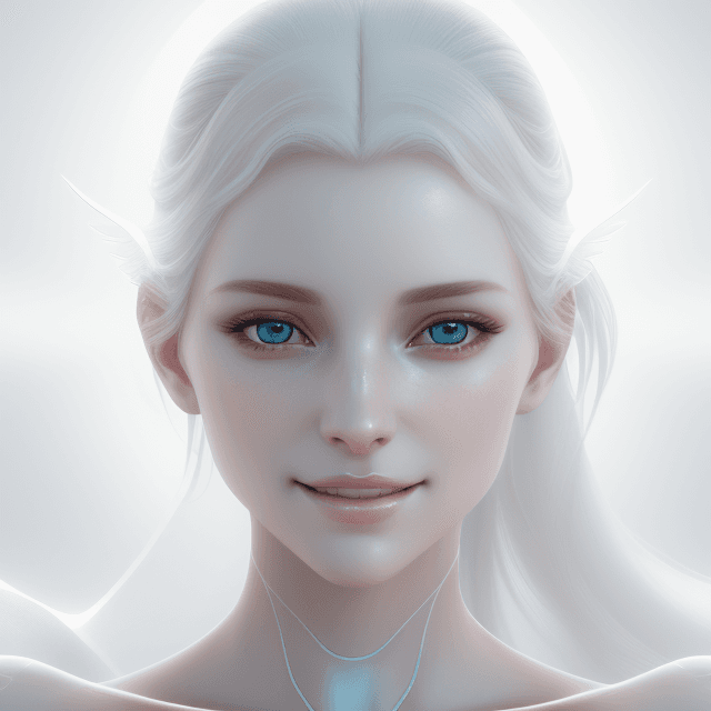 AI generated: ethereal and clean portrait of a woman character Unreal Engine 5, pristine glass-like face skin qual...