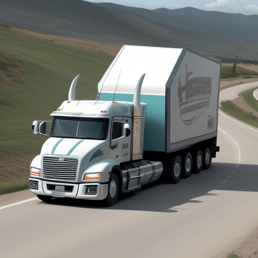 AI generated: imagen de una camion circulando por una ruta