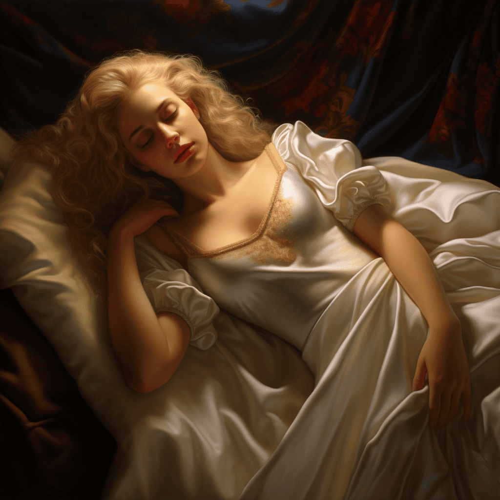 AI generated: woman, sleeping, waking, morning