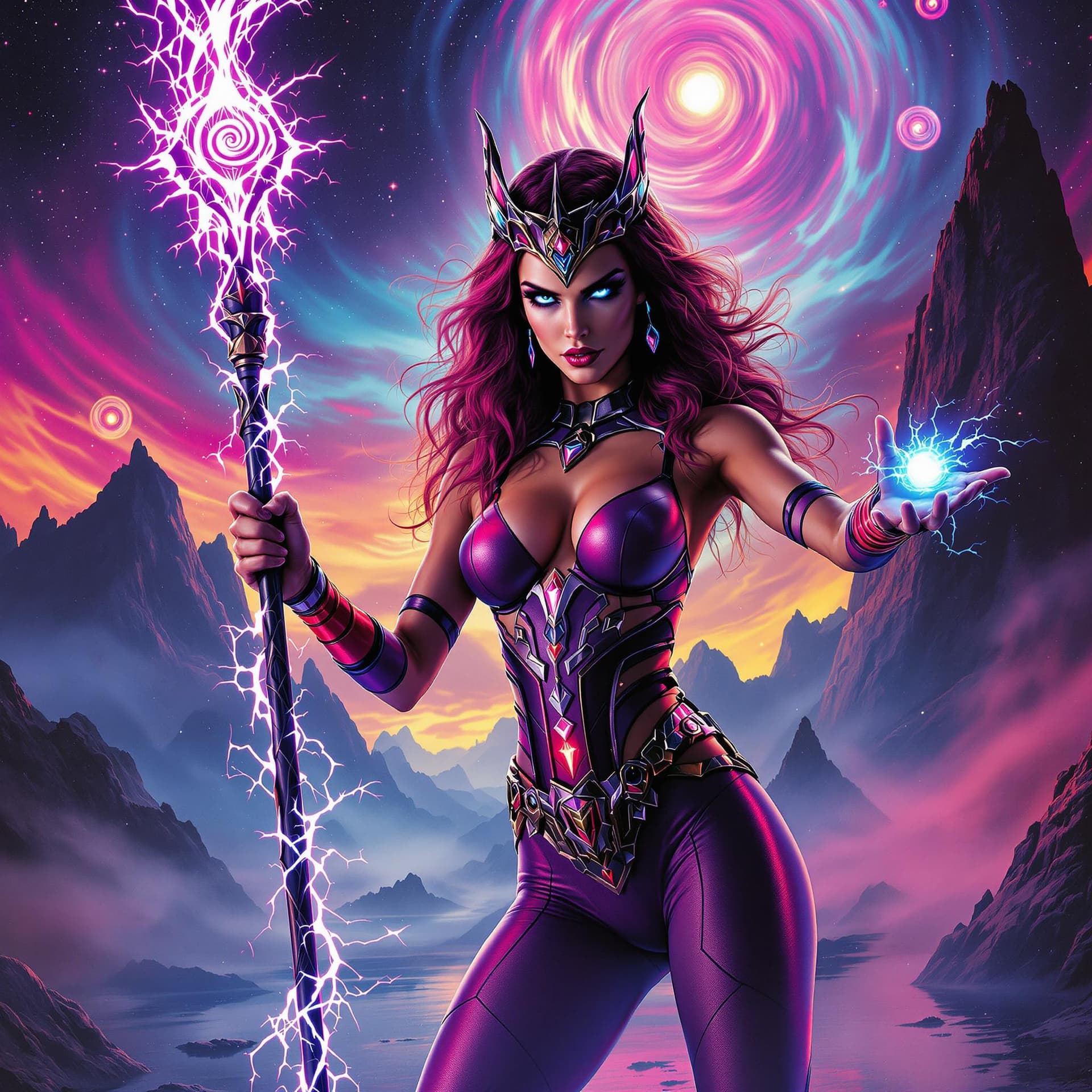 AI generated: A fictional 1980s-style movie poster featuring a young Jennifer Connelly as Evil-Lyn from Masters of...