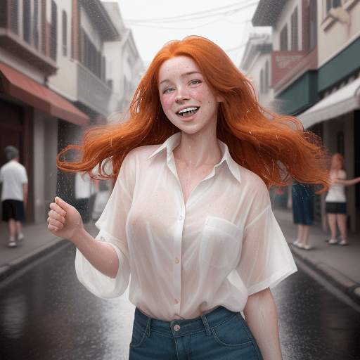 AI generated: breathtaking beautiful young woman, long auburn hair, fair complexion, (freckles:0.6), full lips, da...