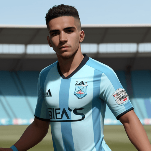 AI generated: Imagen de un jugador de futbol con la camiseta de sporting cristal