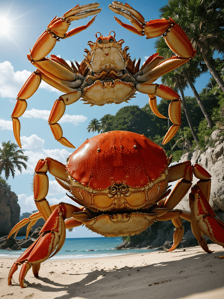 AI generated: portrait of a giant crab summoned, 8k full HD, low angle, unreal engine 5, cinematic, masterpiece, i...