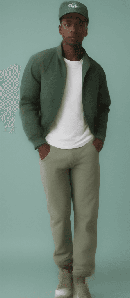 AI generated: black male, full body, 23 years old, cropped hair, gentle face, no beard, no mustache, blue baseball...