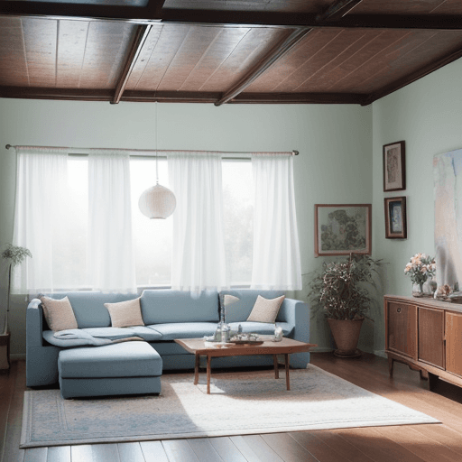 AI generated: High resolution photography interior design, dreamy sunken living room conversation pit, wooden floo...