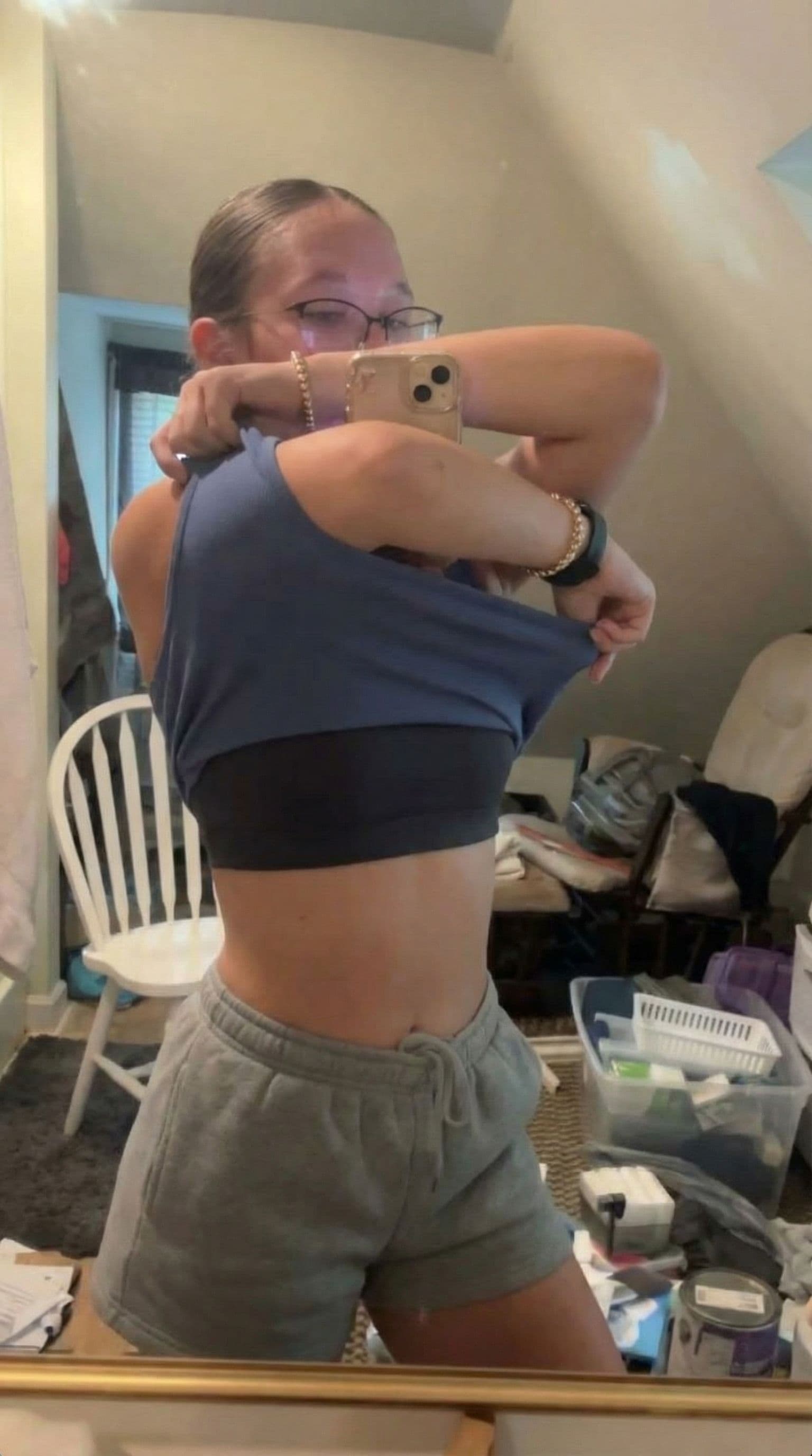 AI generated: She takes off her shirt