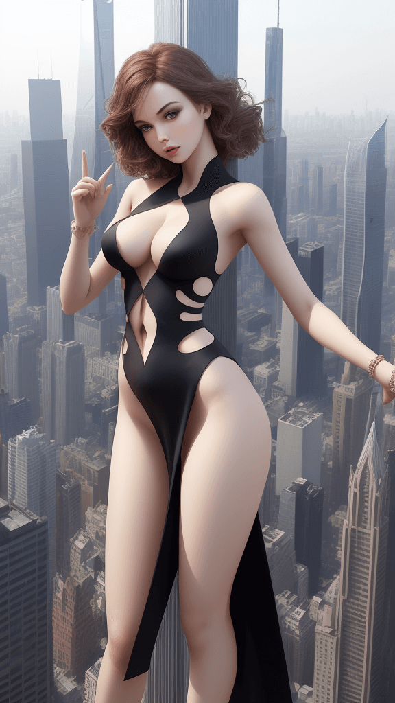 AI generated: adorned flawless cg
cutouts
poses spreading atop a towering skyscraper
her flawless
asymmetrical fig...