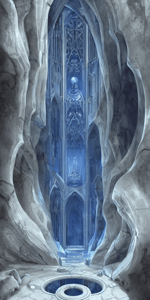 AI generated: stunning city of marble inside a lapis lazuli
canyon, fusion of star wars and gothic revival archite...