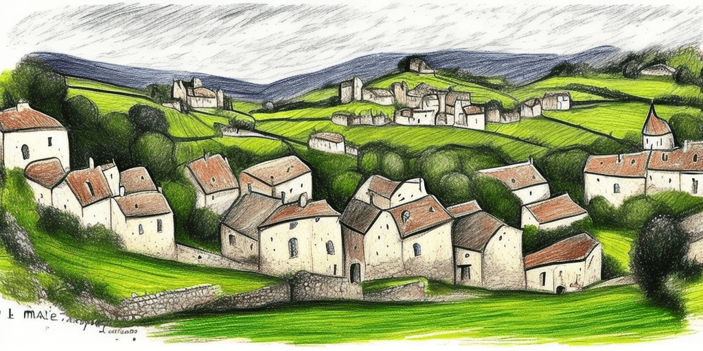 AI generated: Le dessin est trop chargé. Il manque les deux villages.
