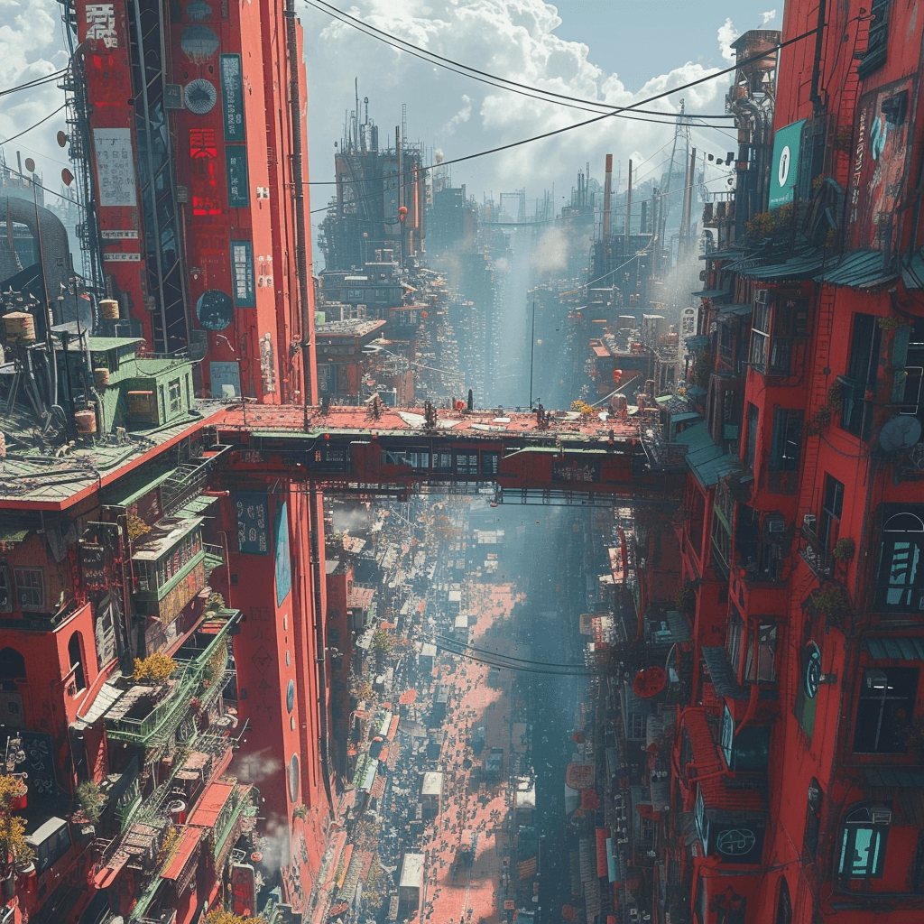 AI generated: Crumbling City, unreal engine, greg rutkowski, loish, rhads, beeple, makoto shinkai and lois van baa...