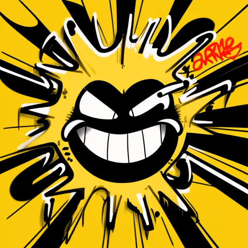 AI generated: make a angry graffity style smiley with bold outlines, without a background , smiley is in graffiti ...