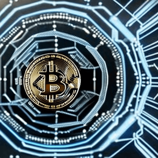 AI generated: Photo of a cryptocurrency coin called HRIZN that is used in a dystopian world similar to Cyberpunk a...