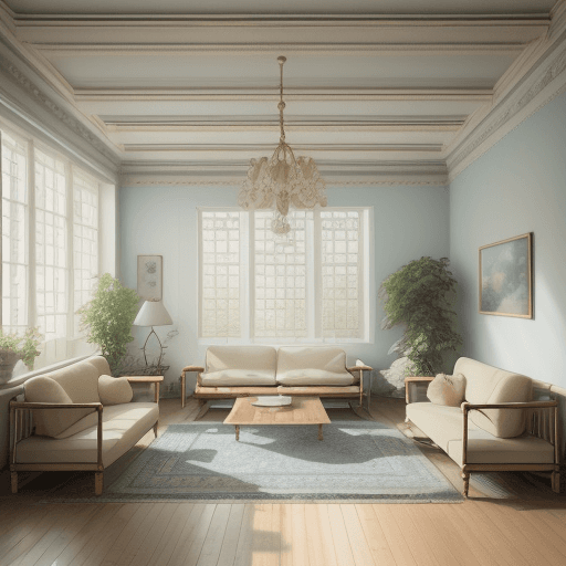 AI generated: High resolution photography interior design, dreamy sunken living room conversation pit, wooden floo...