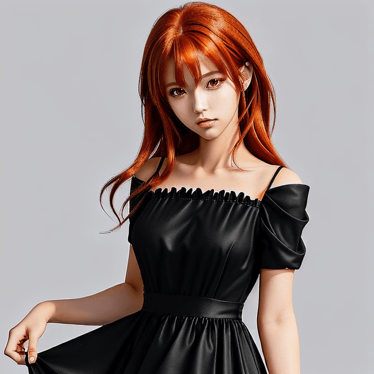 AI generated: A detailed high quality 2D anime picture of a super beautiful woman with brown, smooth orange hair w...