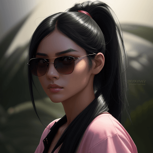 AI generated: black hair, a portrait of a young southeast asian beautiful girl with medium length black hair, posi...