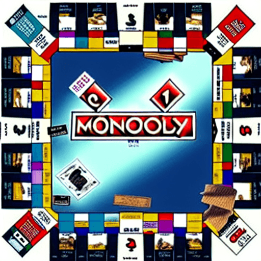 AI generated: Monopoly Classic Prison Field top view