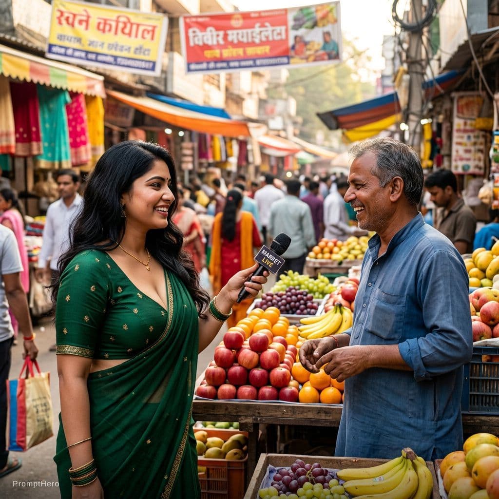 AI generated: A cheerful young girl named Vanya, a 25-year-old curvy Indian woman with a well-endowed figure, shar...