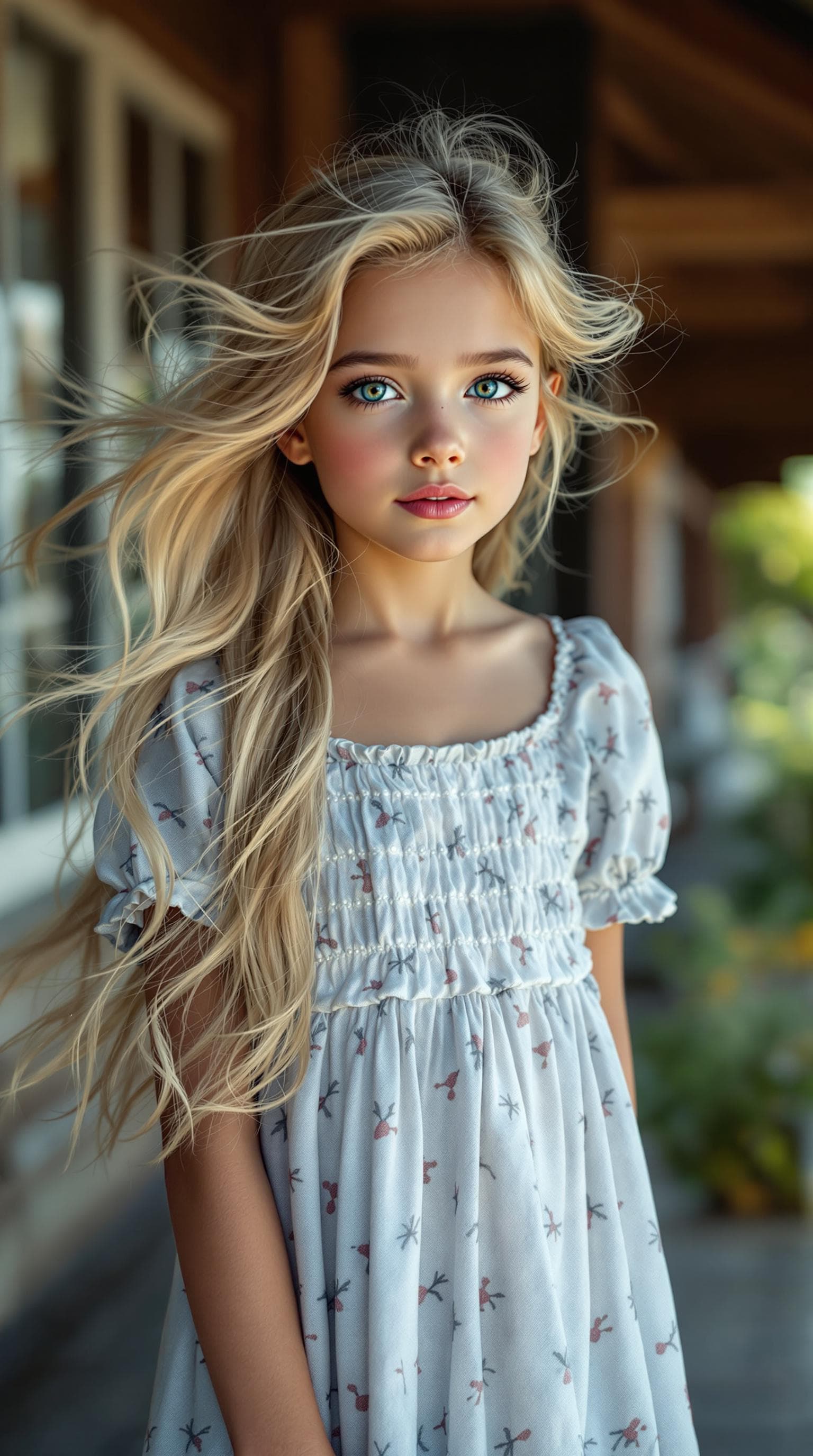 AI generated: a professional photo of a exceptionally of the most beautiful American girl in the world, showing he...