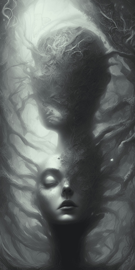 AI generated: hallucinations, mental disorders, darkness, fantasy, intricate, elegant, highly detailed, digital pa...