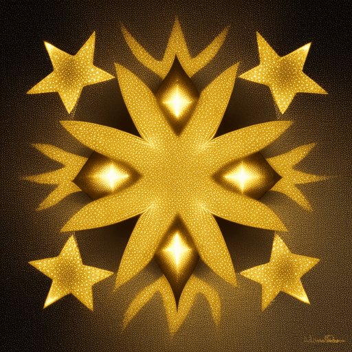 AI generated: golden stars of different sizes light background