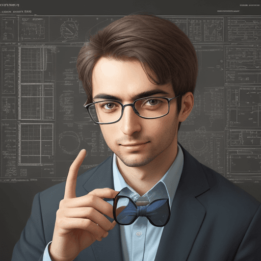 AI generated: portrait of an engineer with glasses
