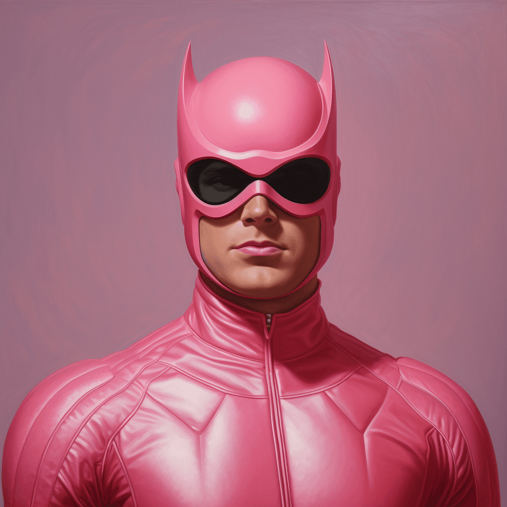 AI generated: Portrait of a pink superhero