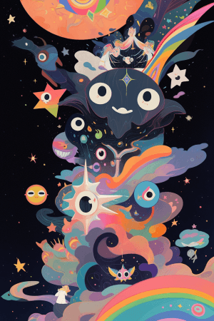 AI generated: Cosmic Voyage, a celestial and awe-inspiring journey through the universe, by Allie Brosh and Anna a...