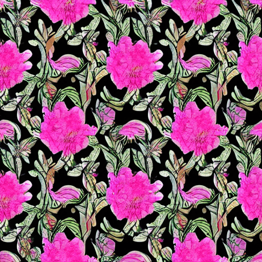 AI generated: beautiful pattern flowers and leaves, digital art