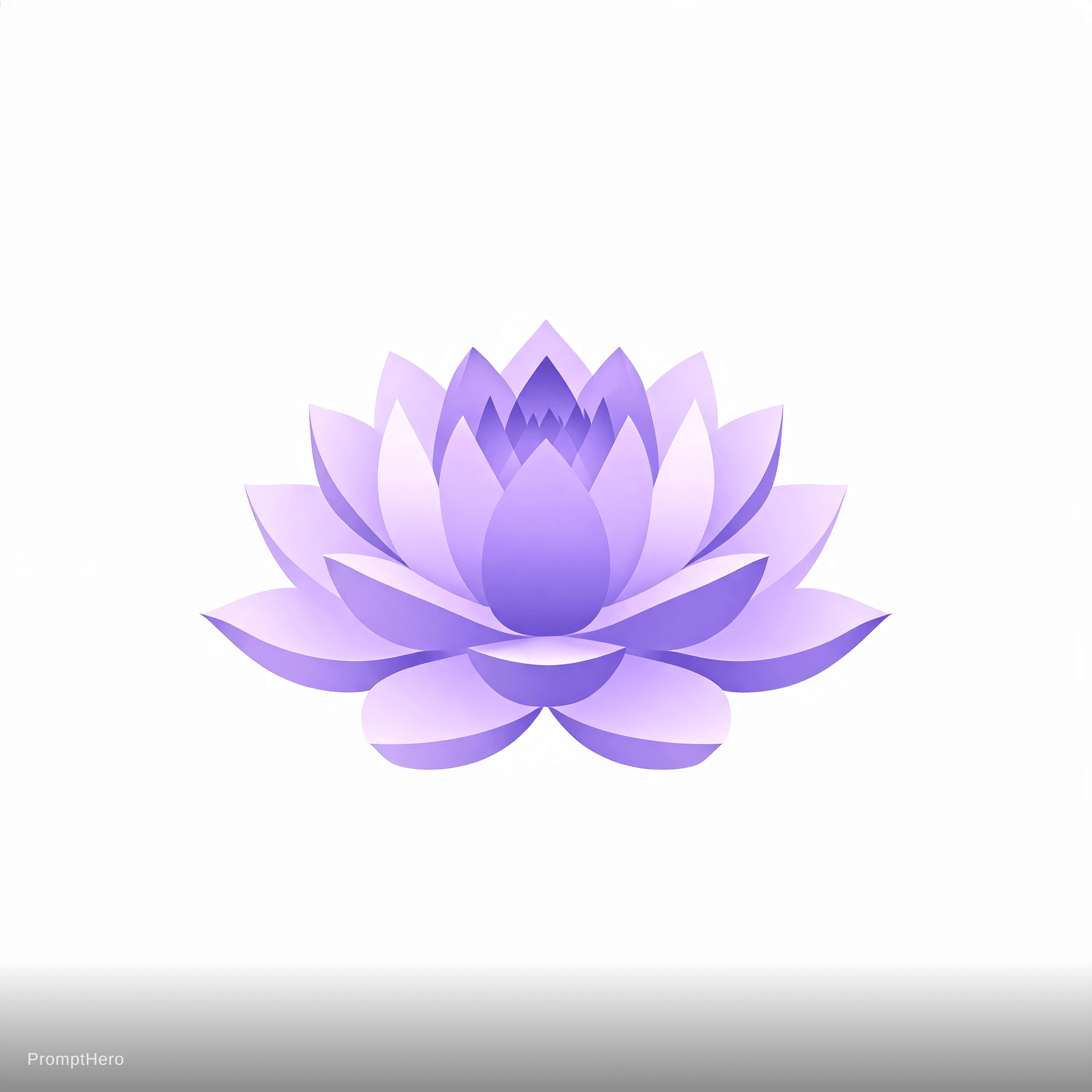 AI generated: Yoga studio, lotus flower, zen and peaceful, soft purple gradient