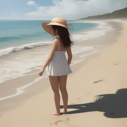 AI generated: girl on the beach