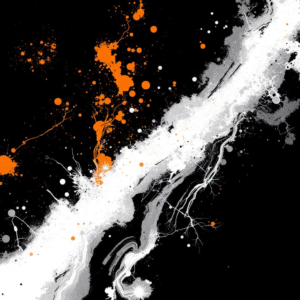 AI generated: crea una imagen en PDF de una esfera naranja sobre un fondo negro
