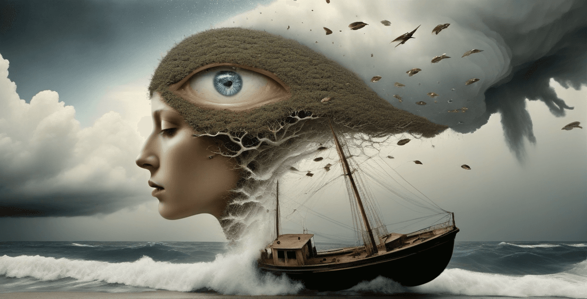 AI generated: mind blowing masterpiece random surrealism photography, inspired by Storm Thorgerson and Brad Kunkle...