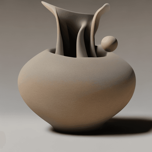 AI generated: ceramic vase, pottery art, modern art, Dune inspired, high quality, octane render