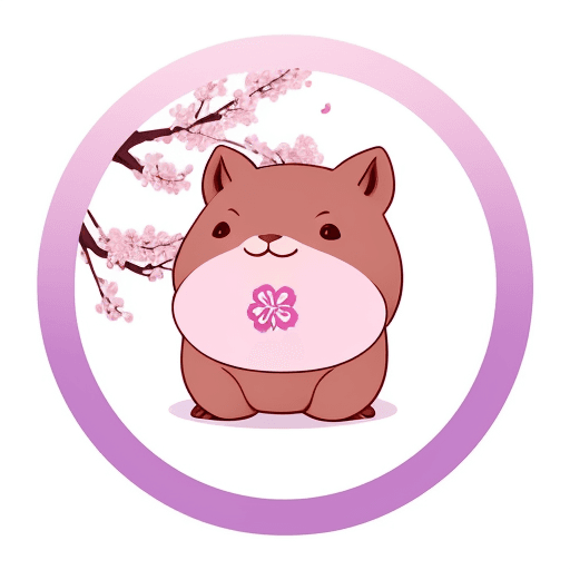 AI generated: Logo for simple mascot for a capybara company in flat vector logo of circle, pink blue purple gradie...