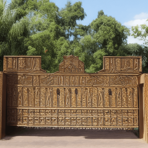 AI generated: foundation giant entrance gate, modern ethnic
