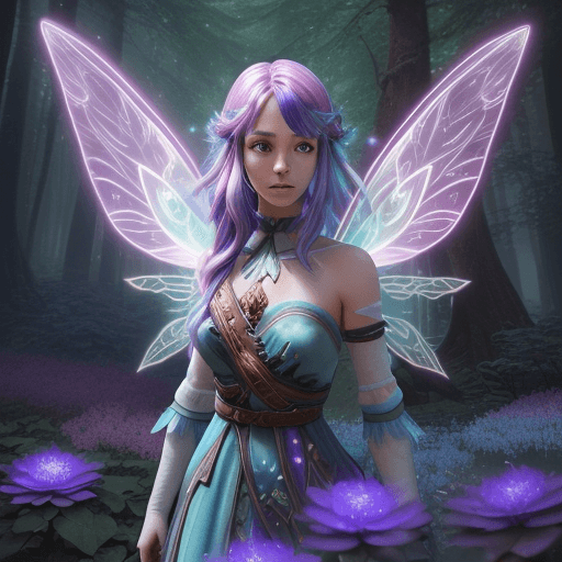 AI generated: Magical Forest scenery, chronomancer(a female), a time-manipulating mage,clean skin, particles of li...