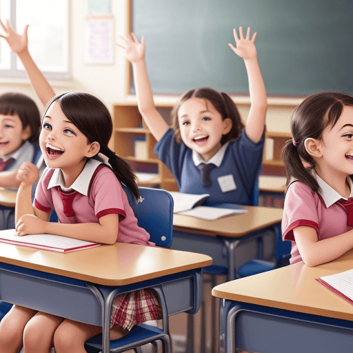 AI generated: happy children in the classroom best quality