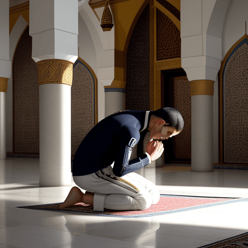 AI generated: Cristiano Ronaldo praying in the mosque