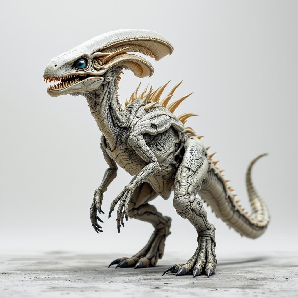 AI generated: Alien dinosaur, full body photo